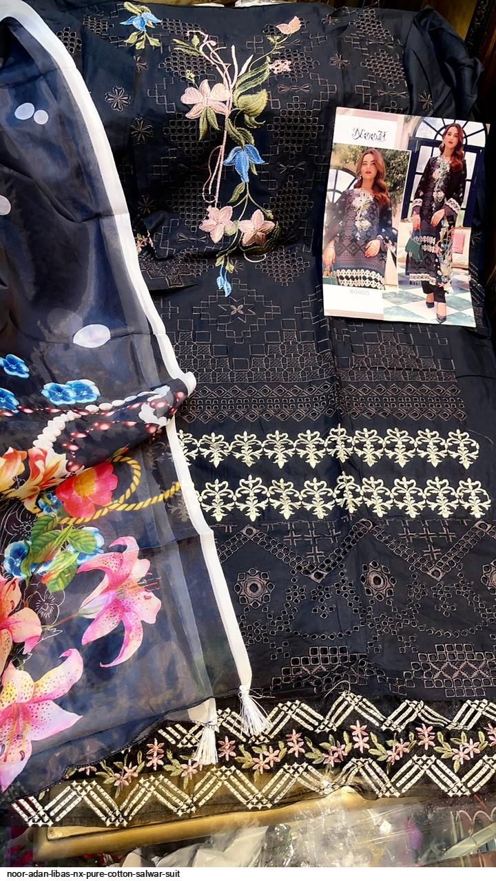 Noor Presnets  Adan Libas Nx Pure Cotton Salwar Suit Wholesale Rate In Surat - Sai Dresses