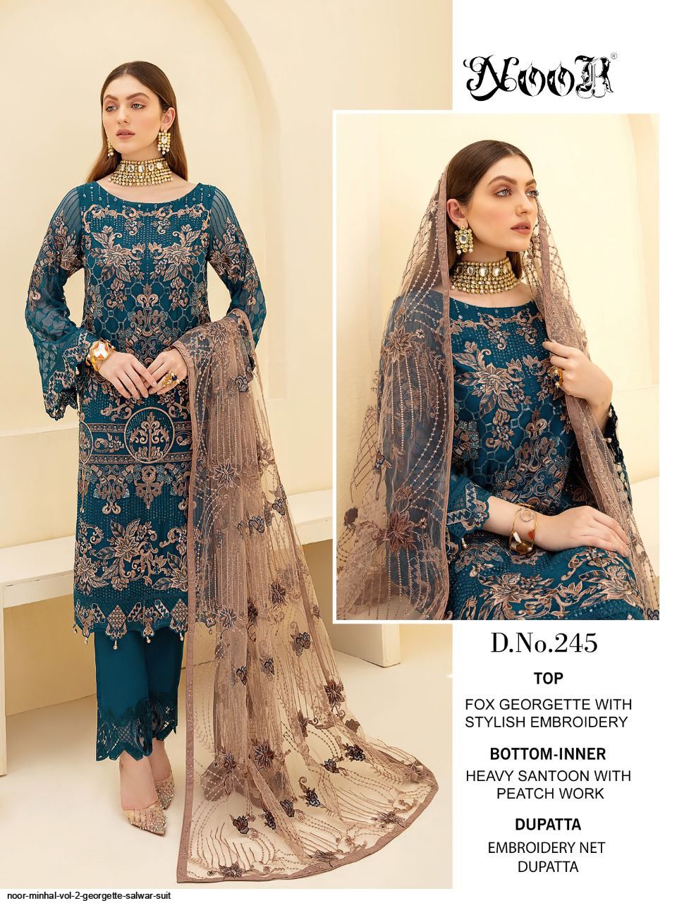 Noor Presents Minhal Vol 2 Georgette Salwar Suit Wholesale Rate In Surat