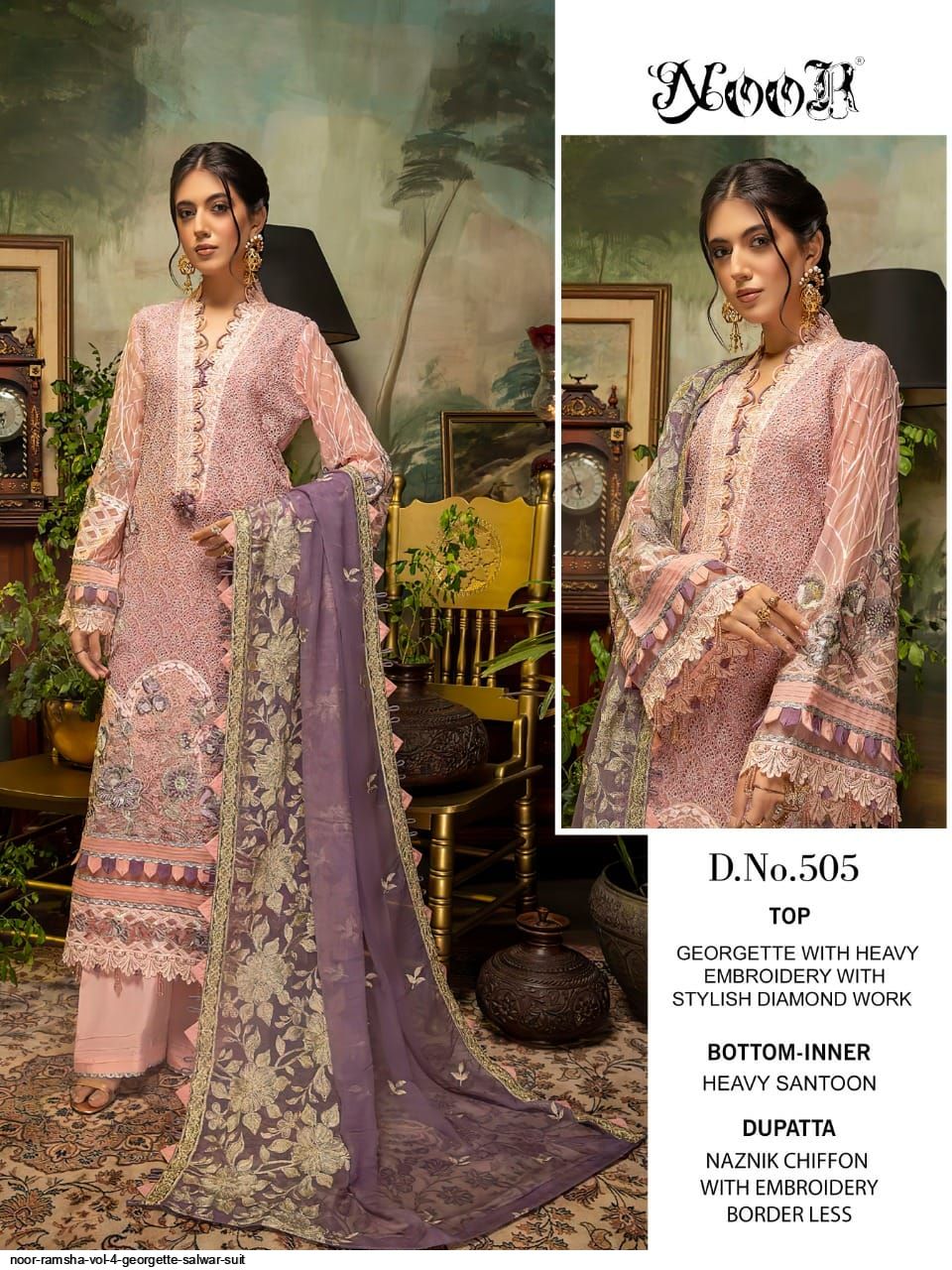 Noor Presents Ramsha Vol 4 Georgette Salwar Suit Wholesale Rate In Surat - Sai Dresses