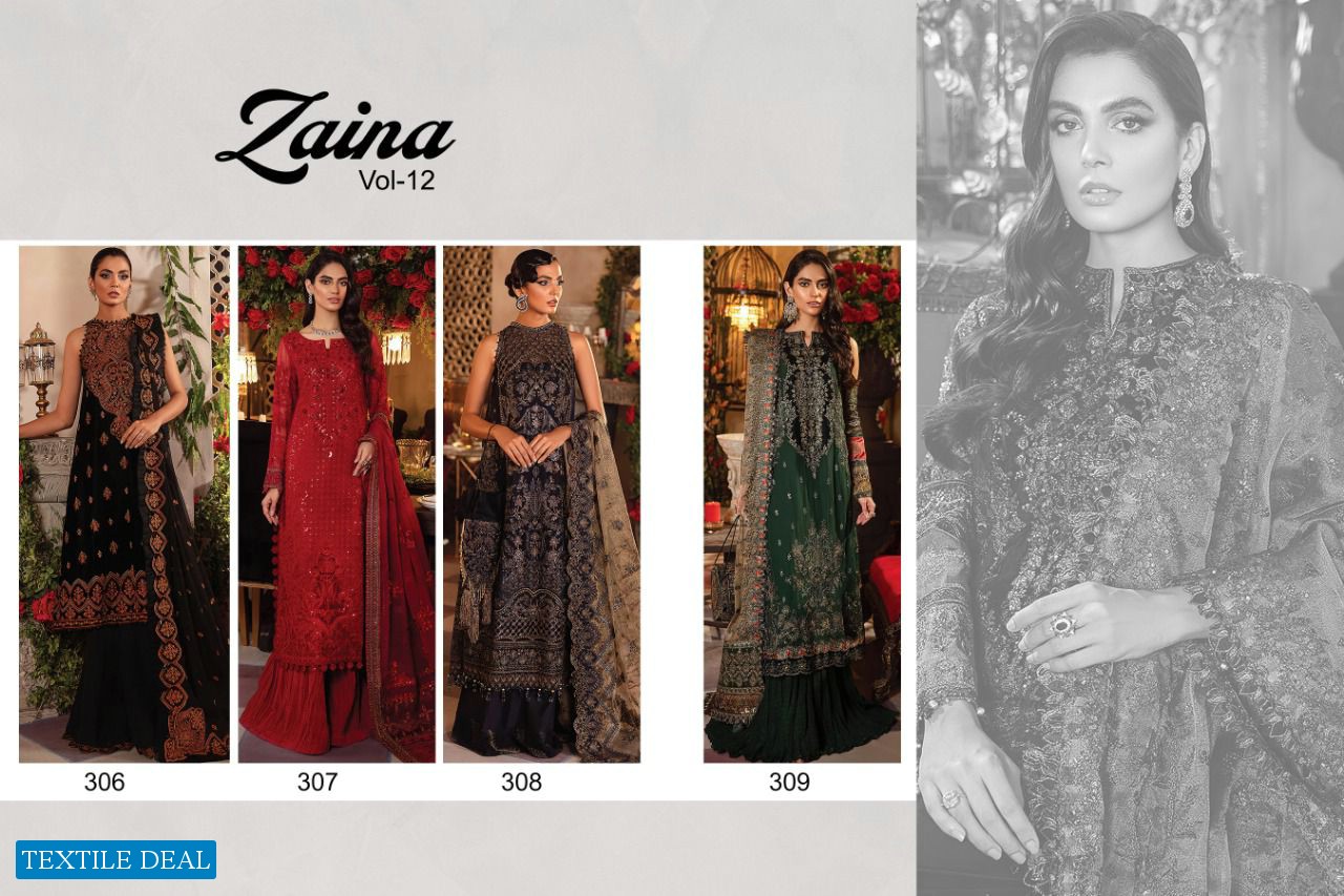 Zaina Vol 12 Fox Georgette Salwar Suit Wholesale Rate In Surat - Sai Dresses
