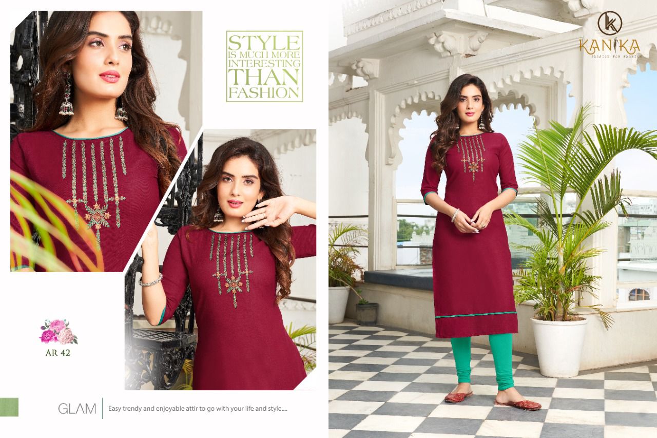 Kanika Presents  Anuroop Vol 5 Rubby Silk Embroidered Kurtis Wholesale Rate In Surat - Sai Dresses