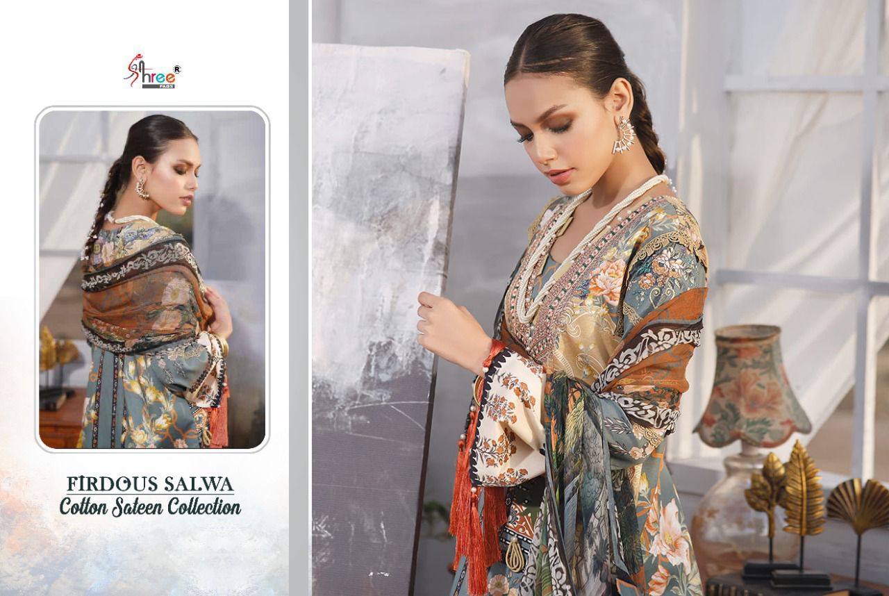 Shree Fab Presents Firdous Salwa Cotton Sateen Collection Wolesale Rate In Surat - Sai Dresses