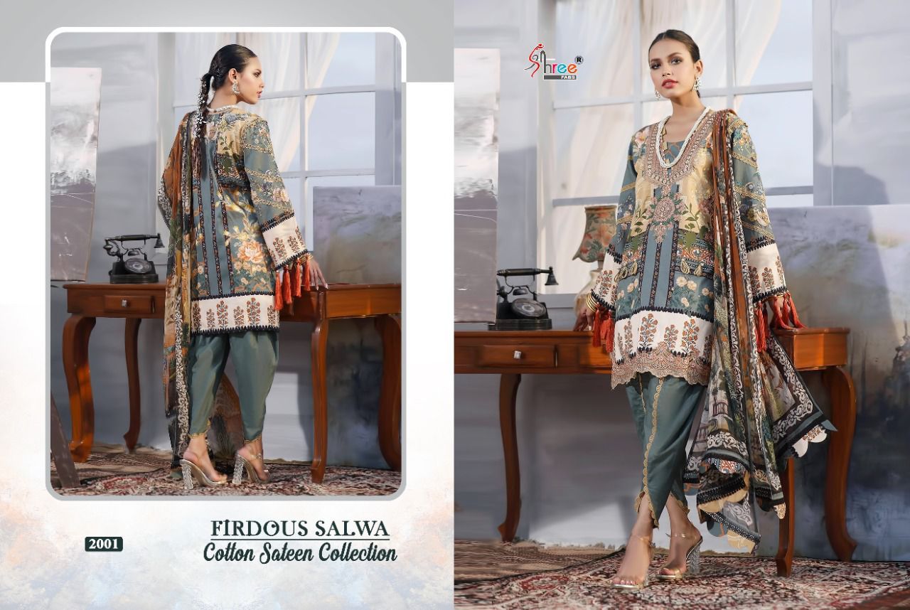 Shree Fab Presents Firdous Salwa Cotton Sateen Collection Wolesale Rate In Surat - Sai Dresses