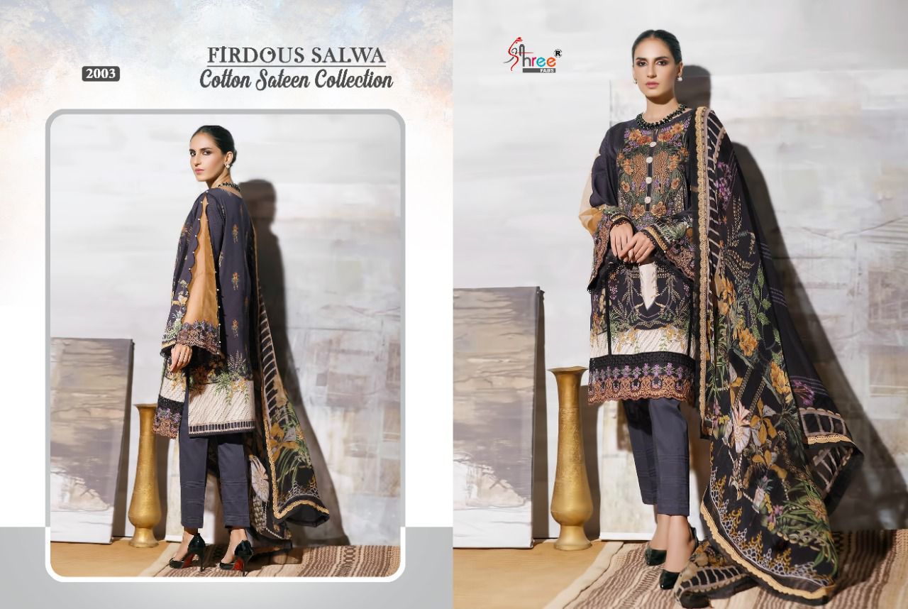 Shree Fab Presents Firdous Salwa Cotton Sateen Collection Wolesale Rate In Surat - Sai Dresses