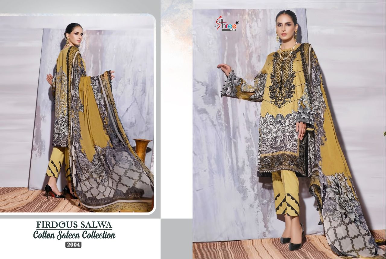 Shree Fab Presents Firdous Salwa Cotton Sateen Collection Wolesale Rate In Surat - Sai Dresses