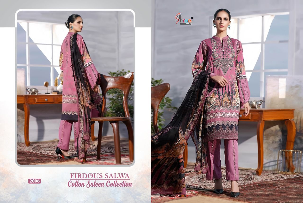 Shree Fab Presents Firdous Salwa Cotton Sateen Collection Wolesale Rate In Surat - Sai Dresses