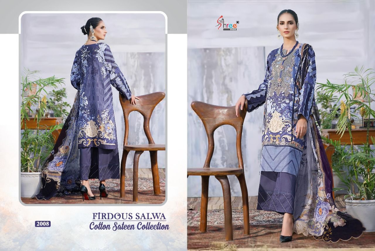 Shree Fab Presents Firdous Salwa Cotton Sateen Collection Wolesale Rate In Surat - Sai Dresses