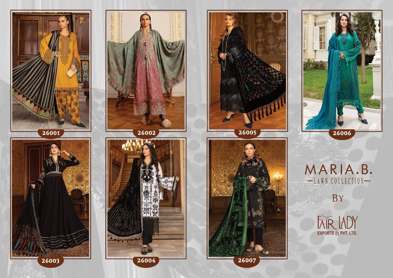 Mumtaz Arts Presents Maria B Lawn Collection Suit Wholesale Rate In Surat- Sai Dresses