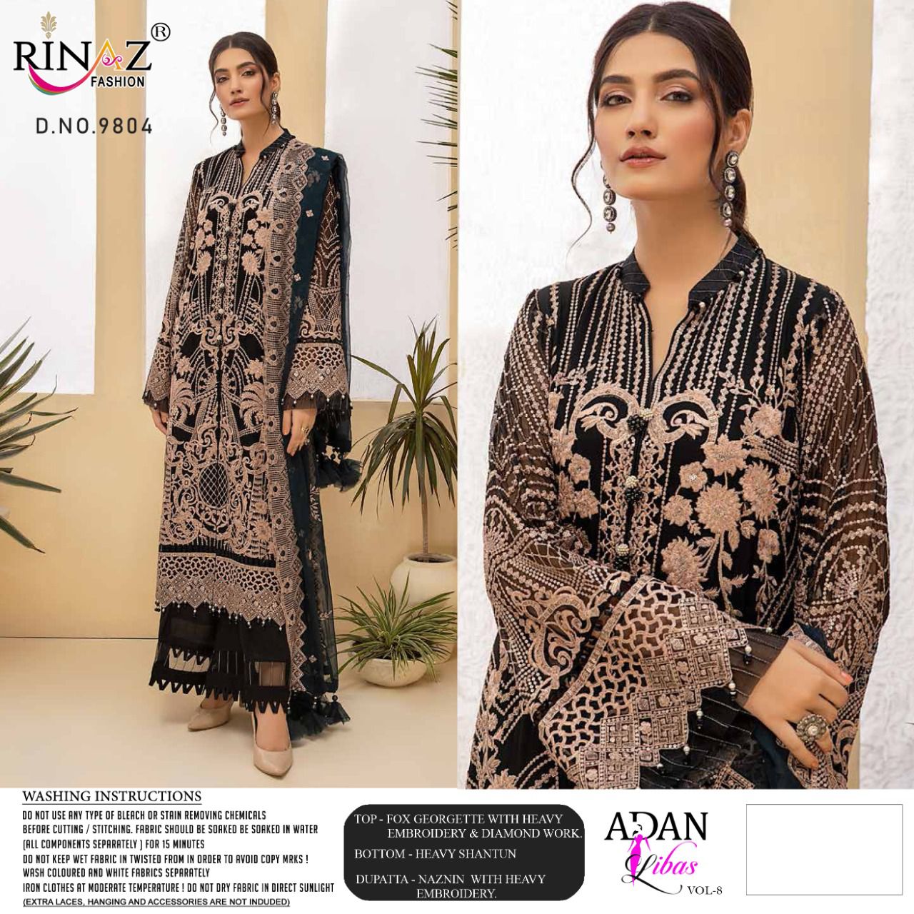 Rinaz Fahsion Presnets Adan Libas Vol-8 Lawn Collection Wholesale Rate In Surat - Sai Dresses