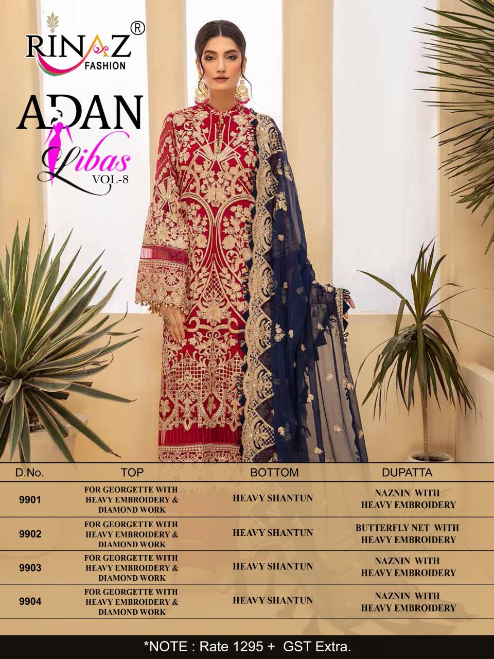 Rinaz Fahsion Presnets Adan Libas Vol-8 Lawn Collection Wholesale Rate In Surat - Sai Dresses