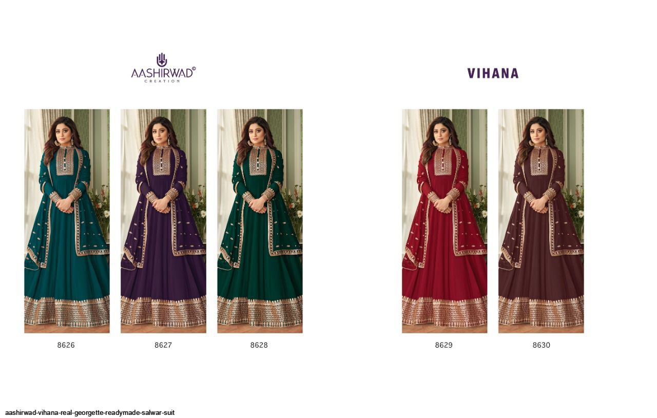 Aashirwad Prsents Vihana Real Georgette Gown In Best Wholesale Rate In Surat - Sai Dresses