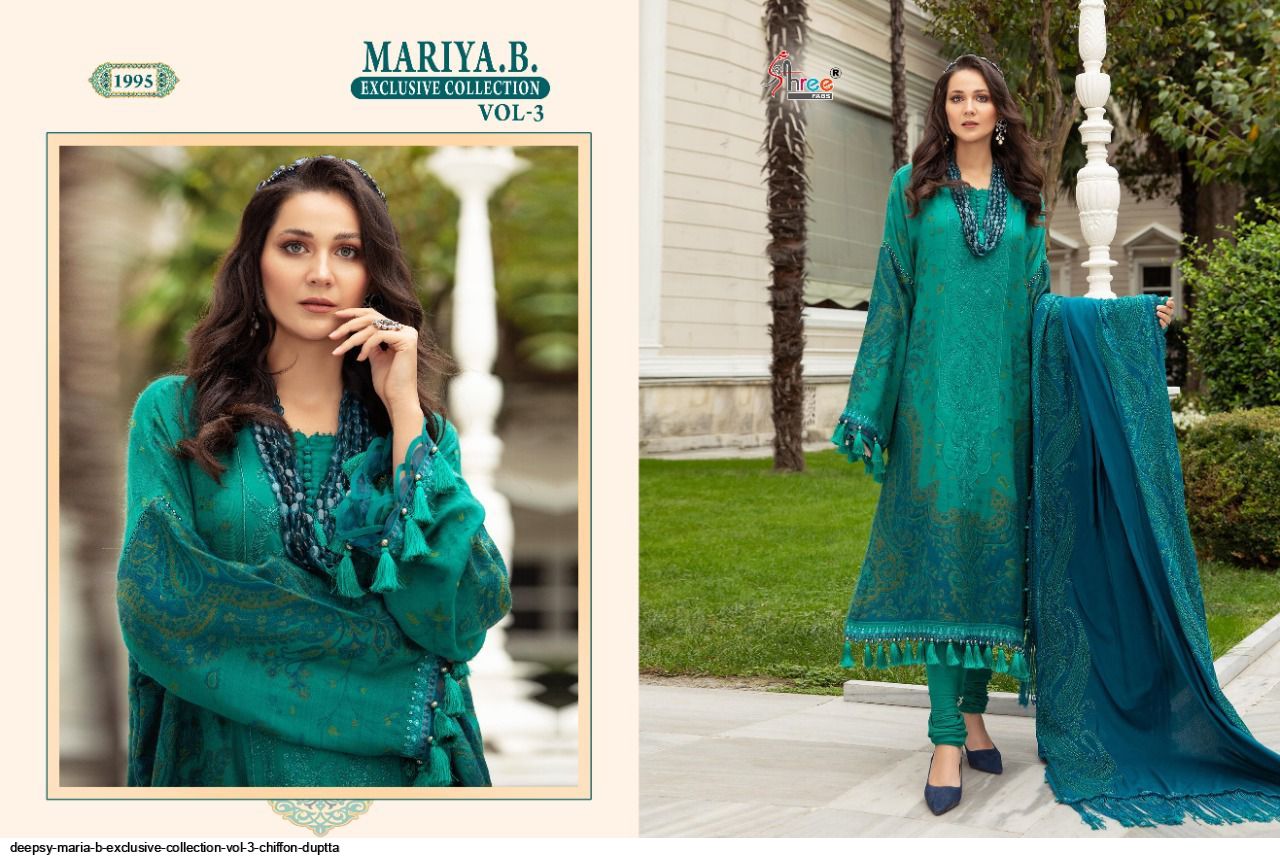 Shree Fab Presents Maria B Exclusive Collection Vol-03 Wolesale Rate In Surat - Sai Dresses