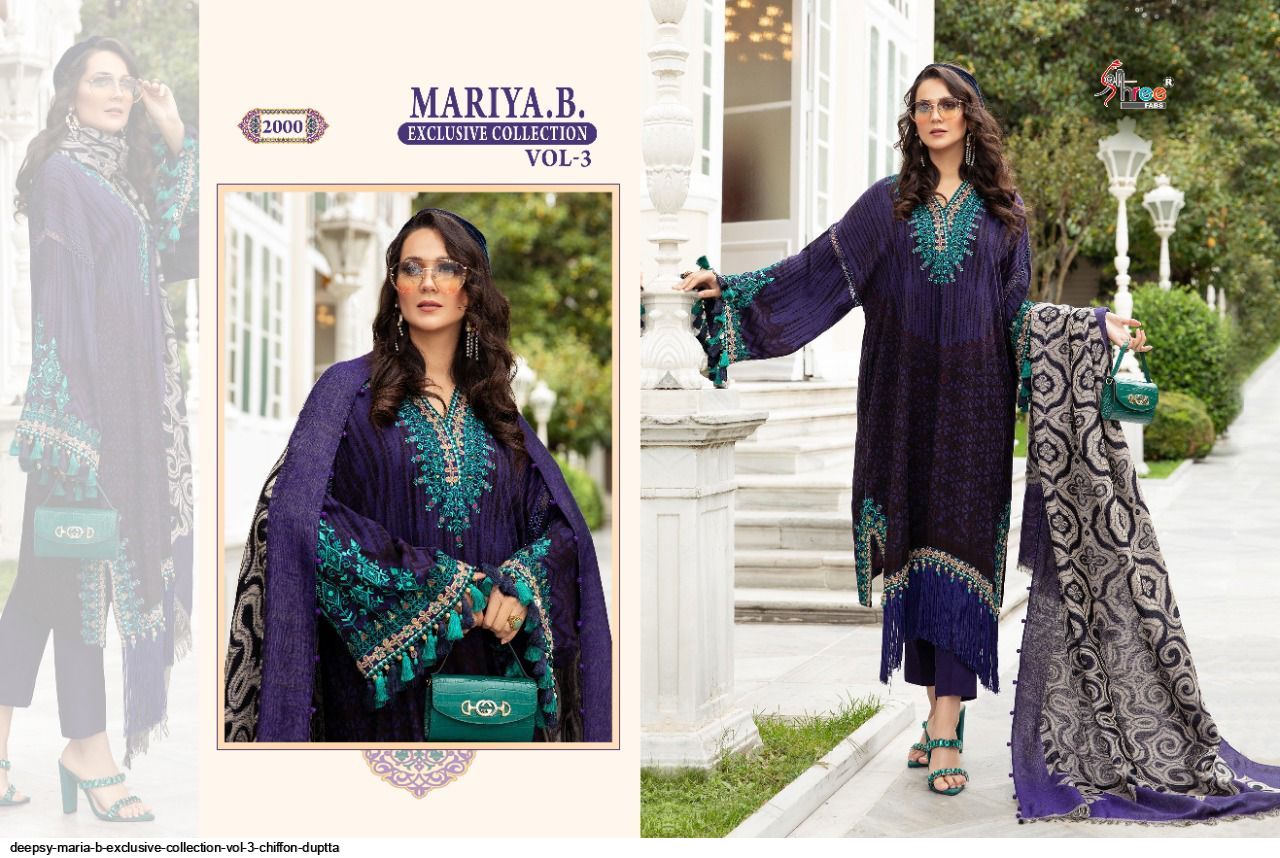 Shree Fab Presents Maria B Exclusive Collection Vol-03 Wolesale Rate In Surat - Sai Dresses