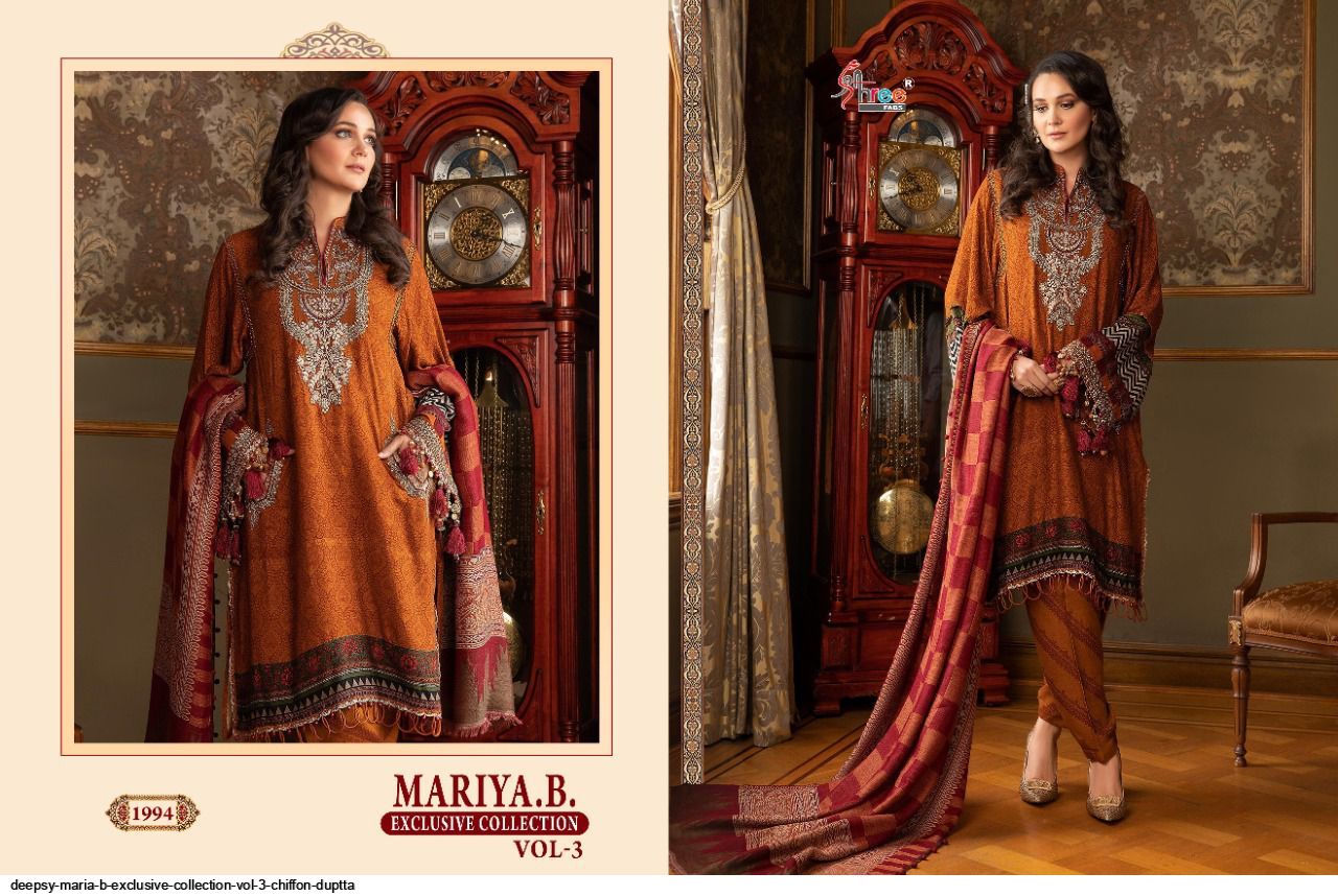 Shree Fab Presents Maria B Exclusive Collection Vol-03 Wolesale Rate In Surat - Sai Dresses