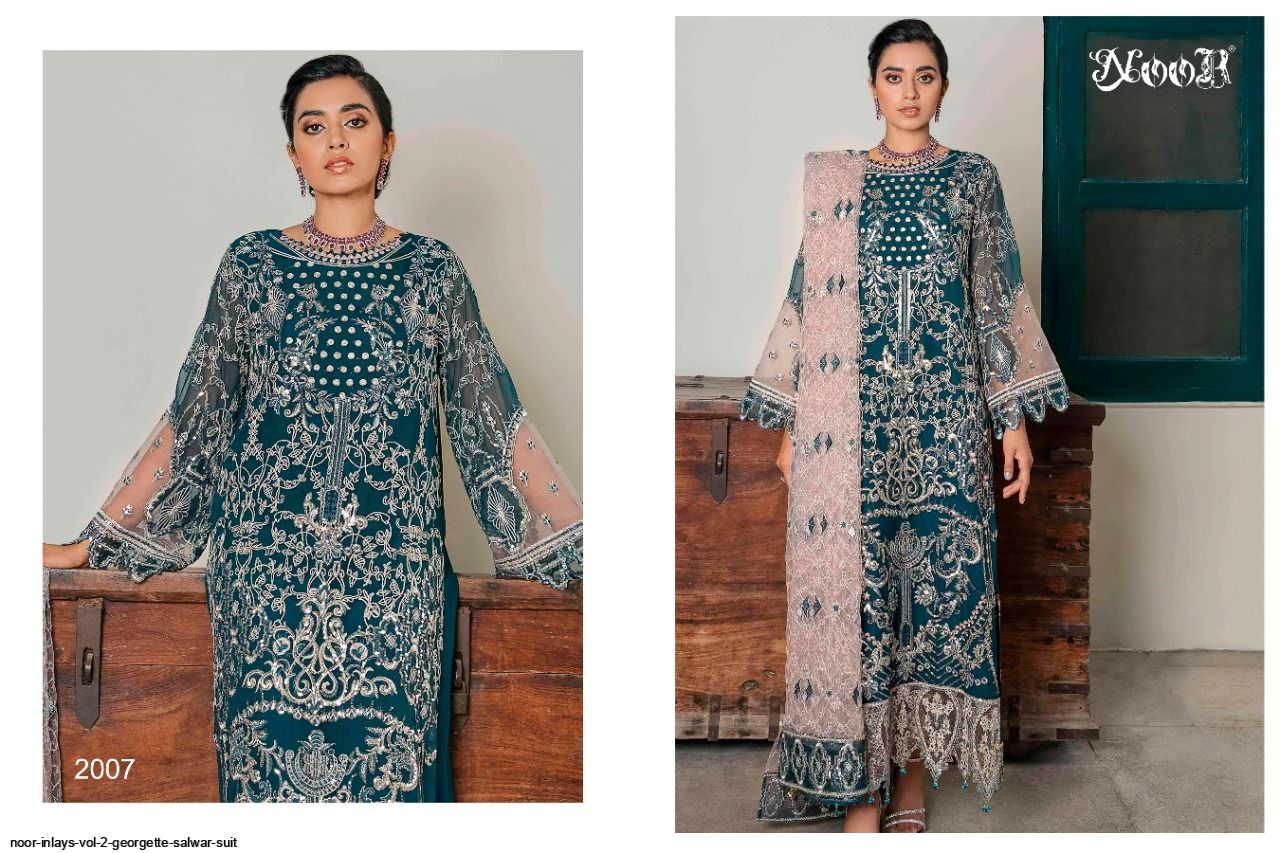 Noor Prensets Inlays Vol-2 Georgette Salwar Suit Wholesale Rate In Surat - Sai Dresses