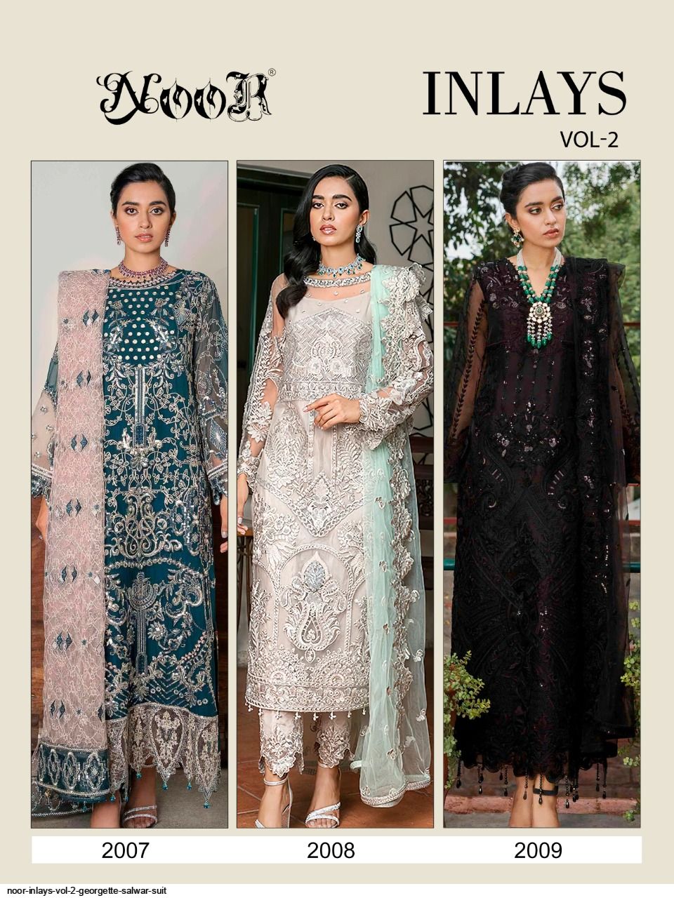 Noor Prensets Inlays Vol-2 Georgette Salwar Suit Wholesale Rate In Surat - Sai Dresses