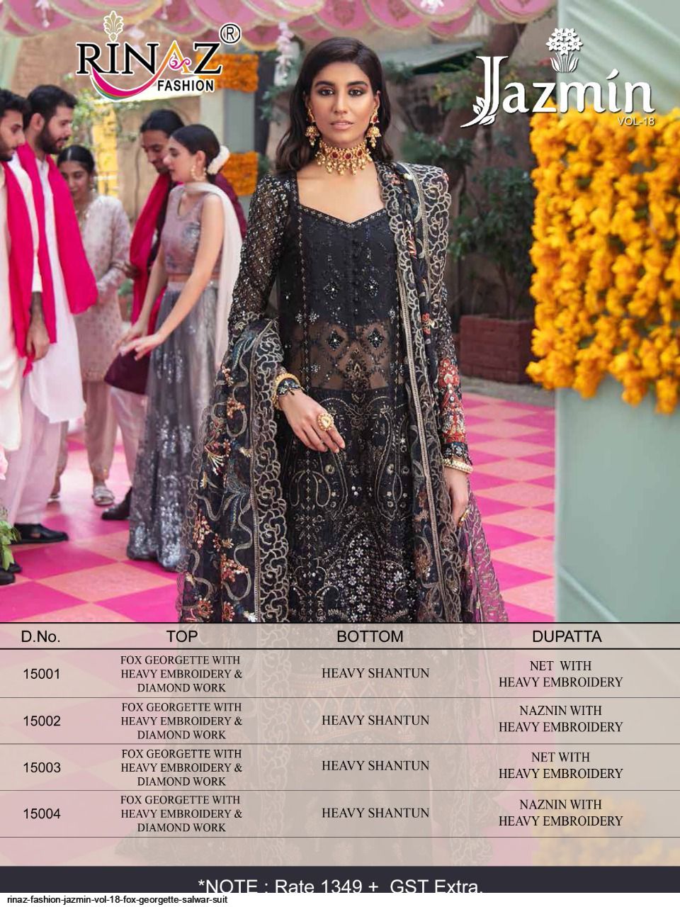 Rinaz Fashion Presents Jazmin Vol 18 Fox Georgette Salwar Suit Wholesale Rate In Surat - Sai Dresses