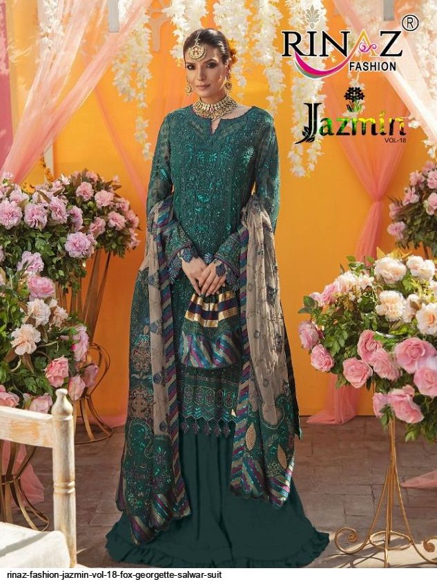 Rinaz Fashion Presents Jazmin Vol 18 Fox Georgette Salwar Suit Wholesale Rate In Surat - Sai Dresses