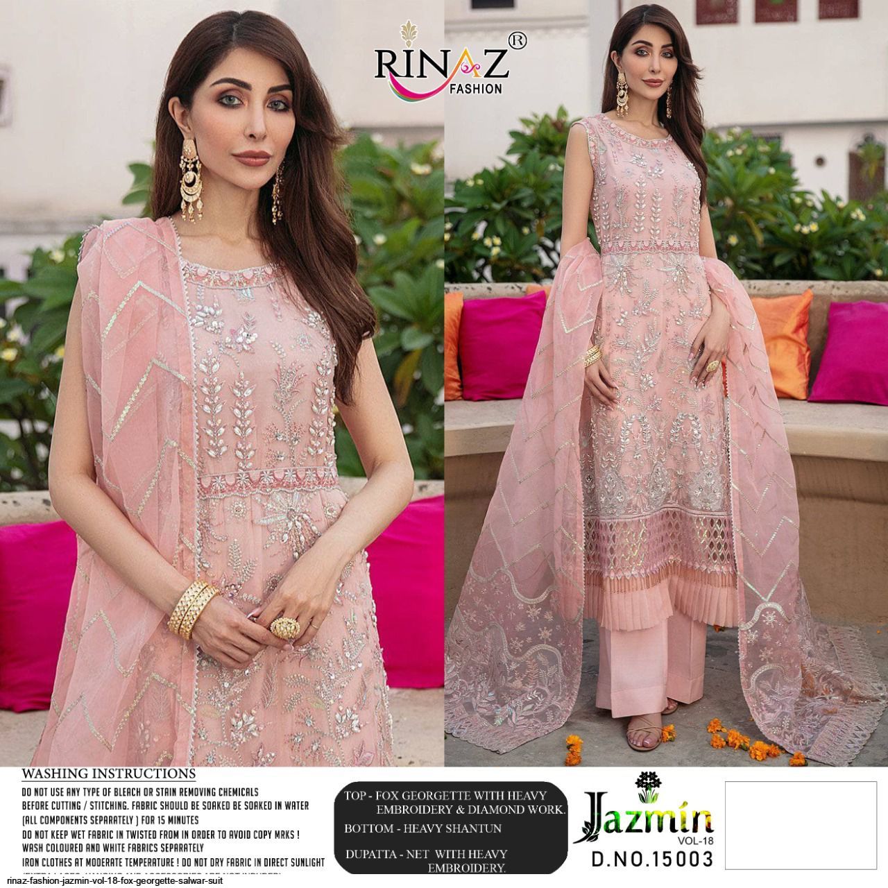 Rinaz Fashion Presents Jazmin Vol 18 Fox Georgette Salwar Suit Wholesale Rate In Surat - Sai Dresses