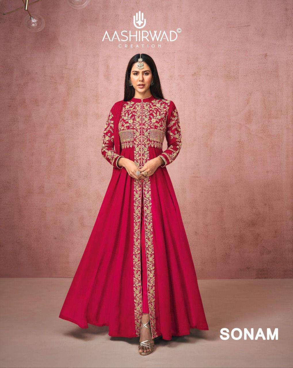 Aashirwad  Creation Prsents Sonam Georgette Designer Salwar Suit Collection Wholesale Rate In Surat - Sai Dresses