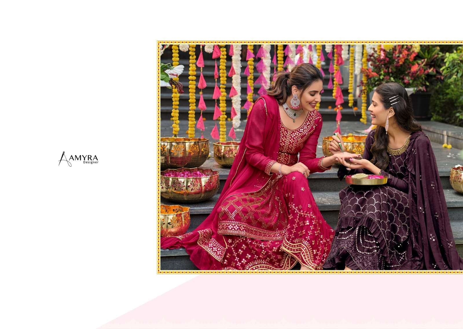 AMYRA DESIGNER PRESENTS LATEST GHARARA CATALOG NIKHAAR WHOLESALE RATE IN SURAT- SAI DRESSES