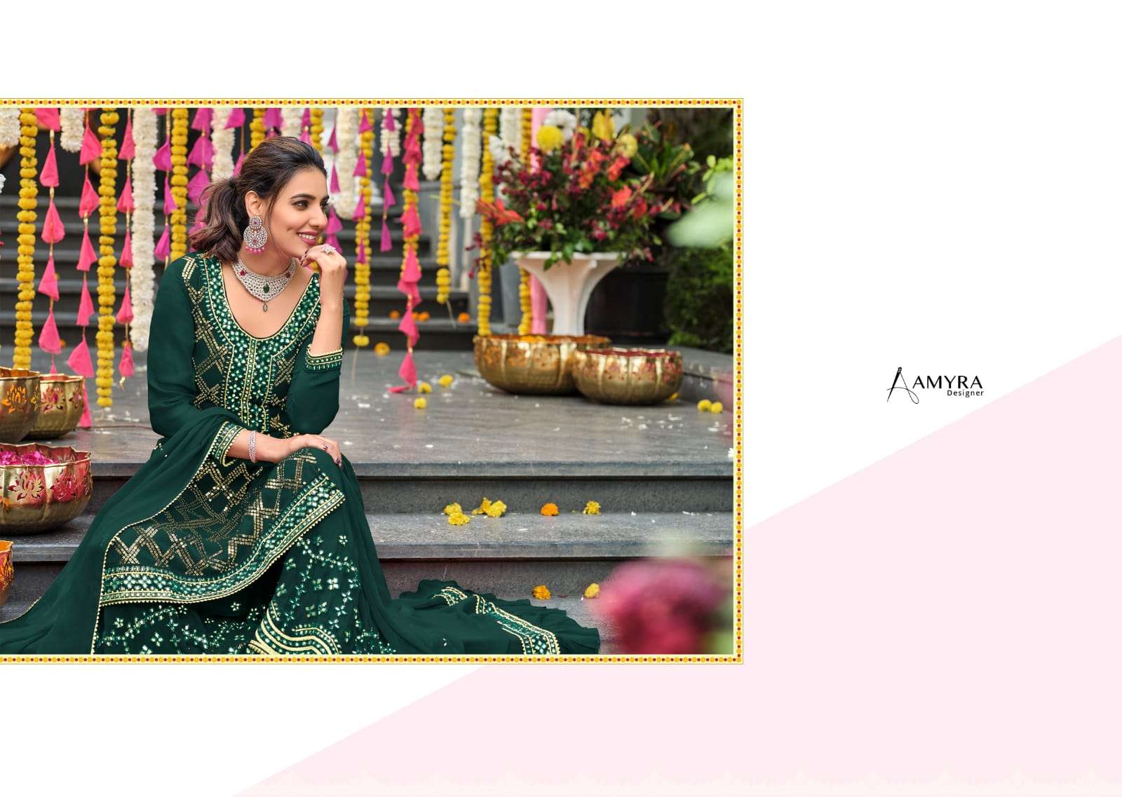 AMYRA DESIGNER PRESENTS LATEST GHARARA CATALOG NIKHAAR WHOLESALE RATE IN SURAT- SAI DRESSES