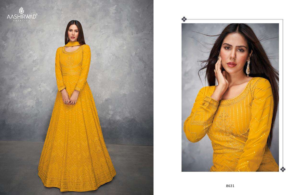 ASHIRWAD CREATION PRESENTS NEW CATALOG ANAMIKA WHOLESALE RATE IN SURAN SAI DRESSES