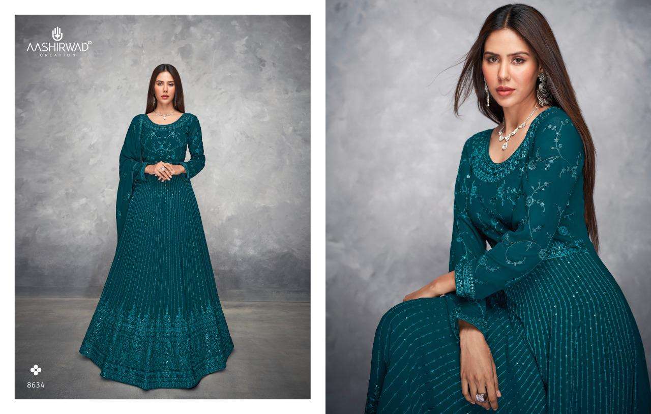 ASHIRWAD CREATION PRESENTS NEW CATALOG ANAMIKA WHOLESALE RATE IN SURAN SAI DRESSES