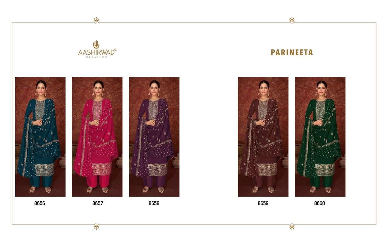 ASHIRWAD CREATION PRESENTS NEW CATALOG PARINEETA WHOLESALE RATE IN SURAN SAI DRESSES