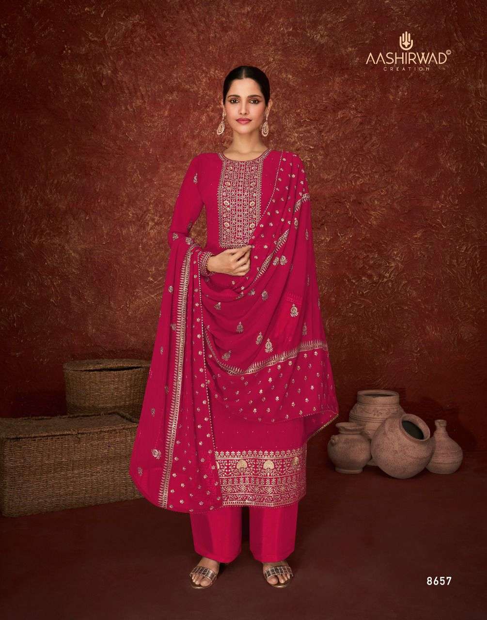 ASHIRWAD CREATION PRESENTS NEW CATALOG PARINEETA WHOLESALE RATE IN SURAN SAI DRESSES