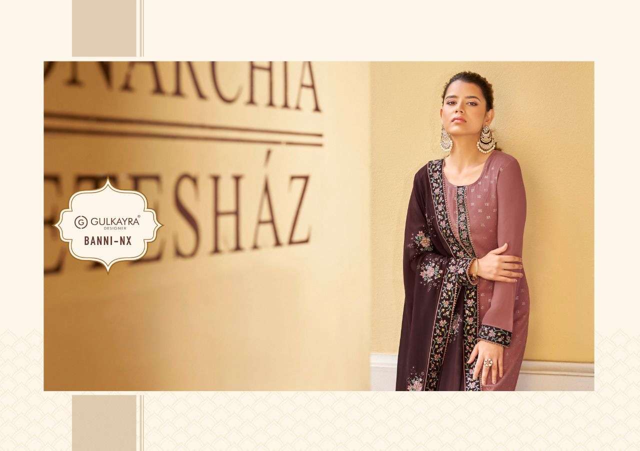 GULKAYRA DESIGNER PRESENTS NEW CATALOG BANNI-NX WHOLESALE RATE IN SURAT SAI DRESSES