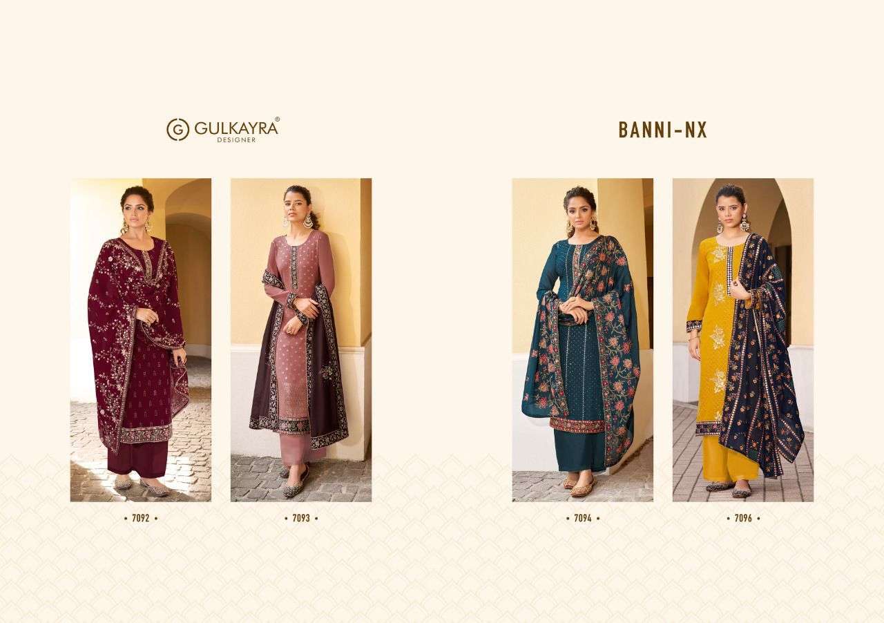 GULKAYRA DESIGNER PRESENTS NEW CATALOG BANNI-NX WHOLESALE RATE IN SURAT SAI DRESSES