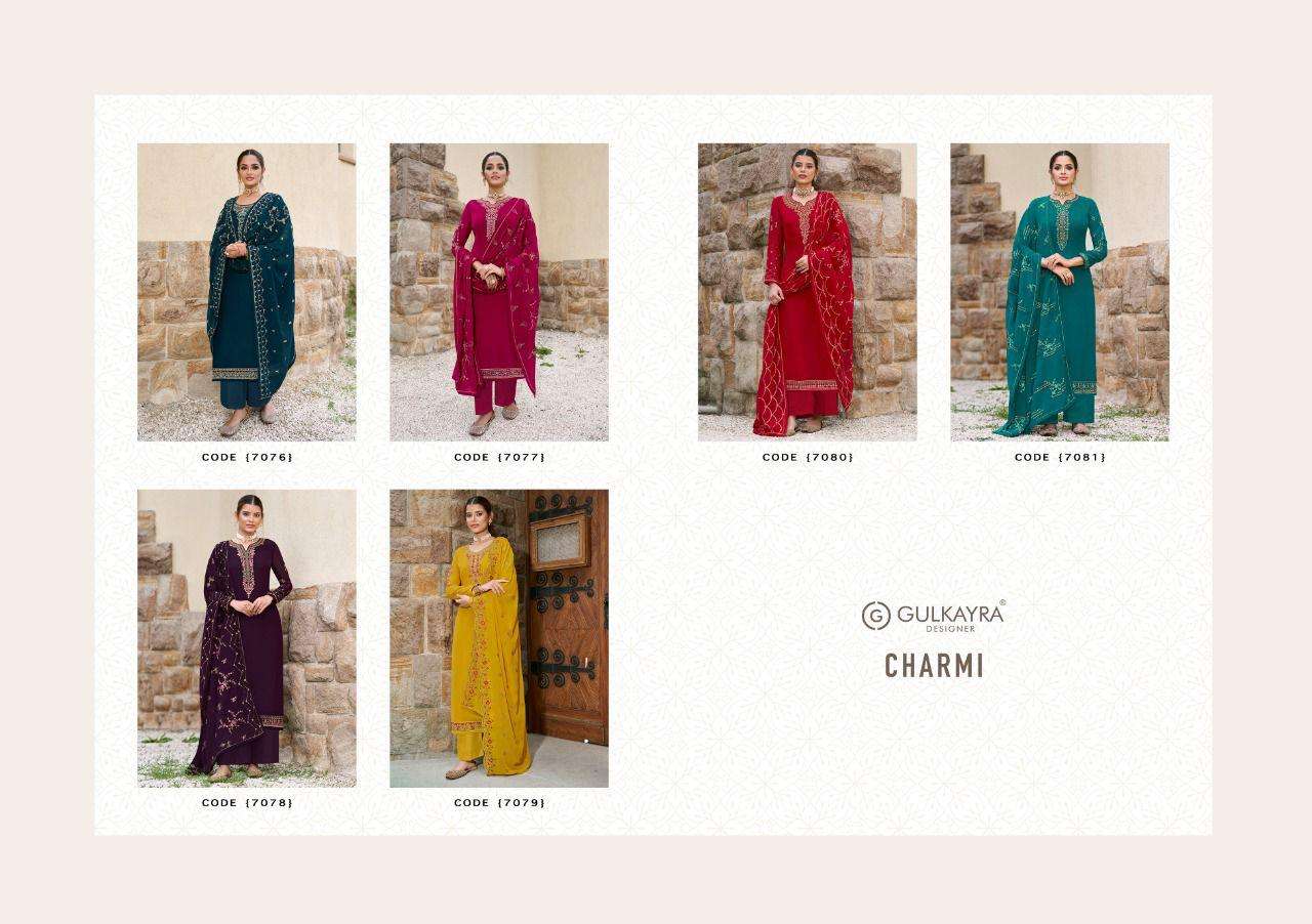 GULKAYRA DESIGNER PRESENTS NEW CATALOG CHARMI WHOLESALE RATE IN SURAT SAI DRESSES
