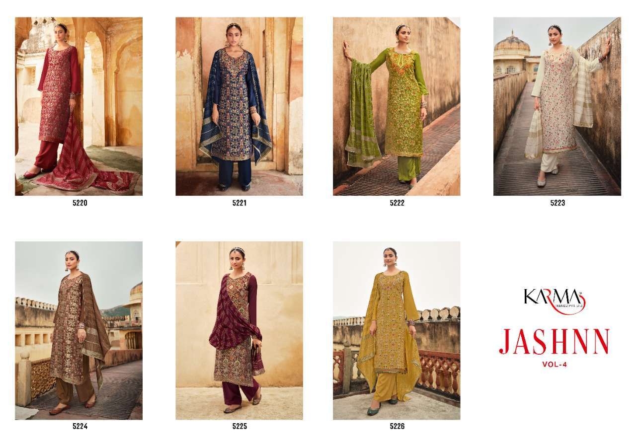 KARMA PRESENTS JASHNN VOL-04 WHOLESALE RATE IN SURAT SAI DRESSES