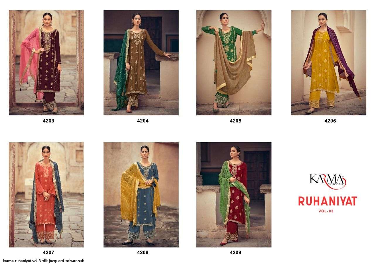 KARMA PRESENTS RUHANIYAT VOL-03 WHOLESALE RATE IN SURAT SAI DRESSES