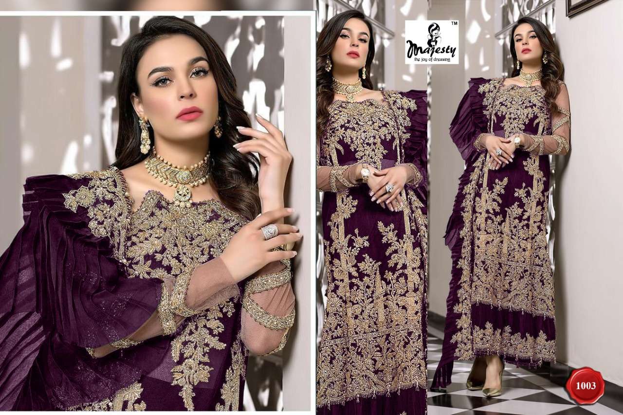 MAJESTY PRESENTS LATEST CATALOG NOORY VOL-03 WHOLESALE RATE IN SURAT- SAI DRESSES
