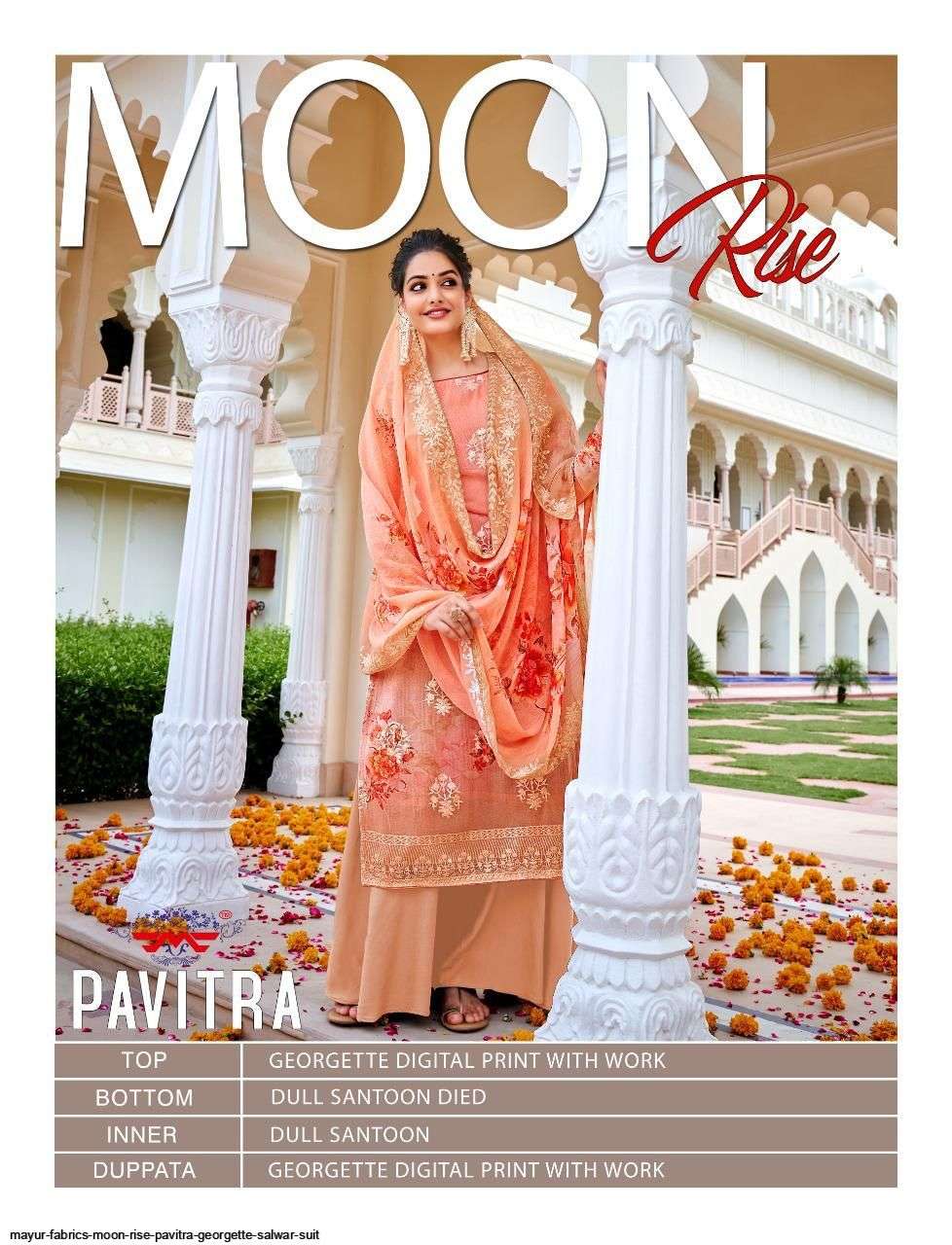 MAYUR  FABRIC PRESENTS MOON RISE PAVITRA GEORGETTE SALWAR SUIT WHOLESALE RATE IN SURAT - SAI DRESSES 