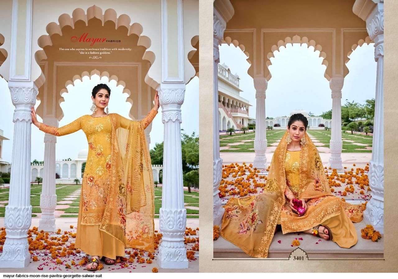 MAYUR  FABRIC PRESENTS MOON RISE PAVITRA GEORGETTE SALWAR SUIT WHOLESALE RATE IN SURAT - SAI DRESSES 