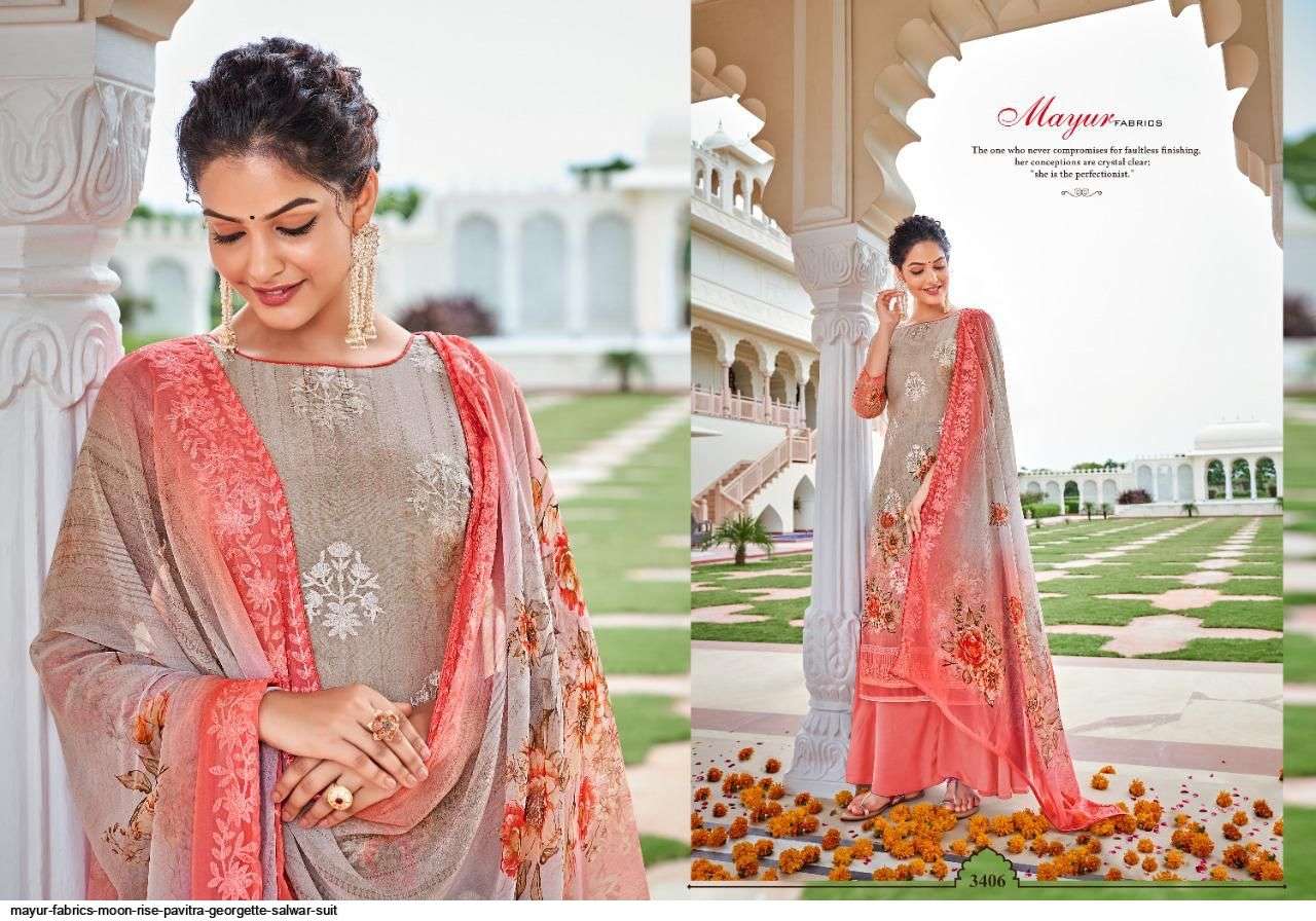 MAYUR  FABRIC PRESENTS MOON RISE PAVITRA GEORGETTE SALWAR SUIT WHOLESALE RATE IN SURAT - SAI DRESSES 