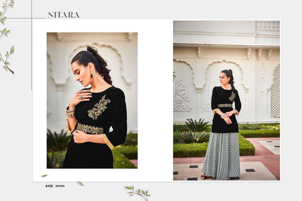 NITARA PRESENTS LATEST KURTI SKIRT CATALOG SPARKLES-07 WHOLESALE RATE IN SURAT- SAI DRESSES