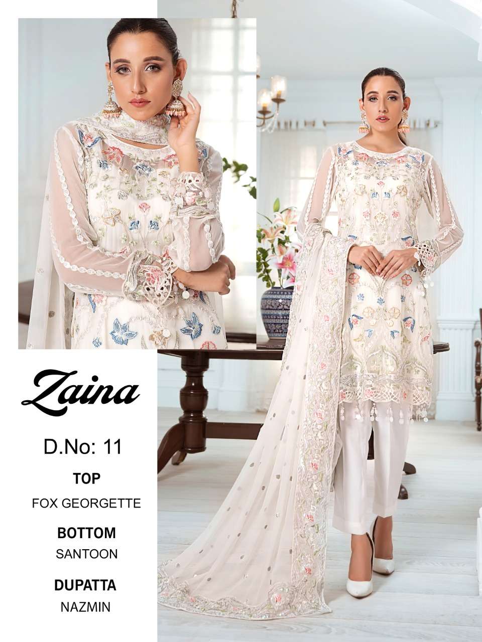 PRIYAM FASHION PRESENTS LATEST PAKISTANI CATALOG ZAINA- VOL.-1 NX WHOLESALE RATEIN SURAT- SAI DRESSES