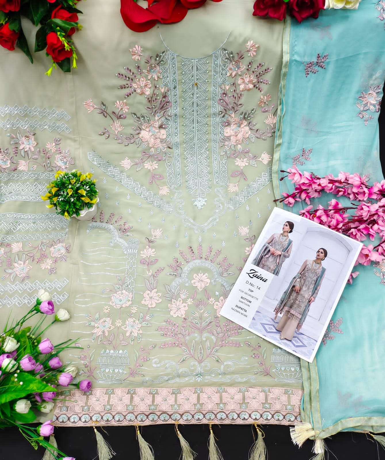 PRIYAM FASHION PRESENTS LATEST PAKISTANI CATALOG ZAINA- VOL.-1 NX WHOLESALE RATEIN SURAT- SAI DRESSES