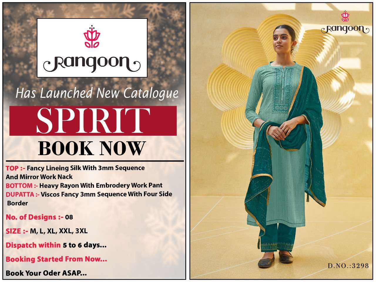 RANGOON PRESENTS LATEST CATALOG SPIRIT WHOLESALE RATE IN SURAT - SAI DRESSES