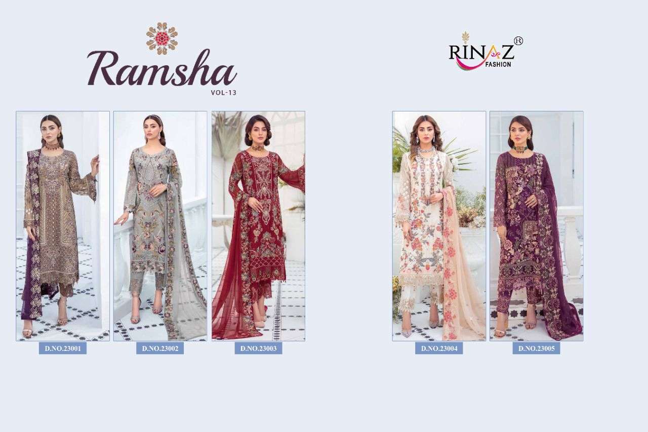 RINAZ FASHION PRESENTS RAMSHA VOL-013 WHOLESALE RATE IN SURAT - SAI DRESSES
