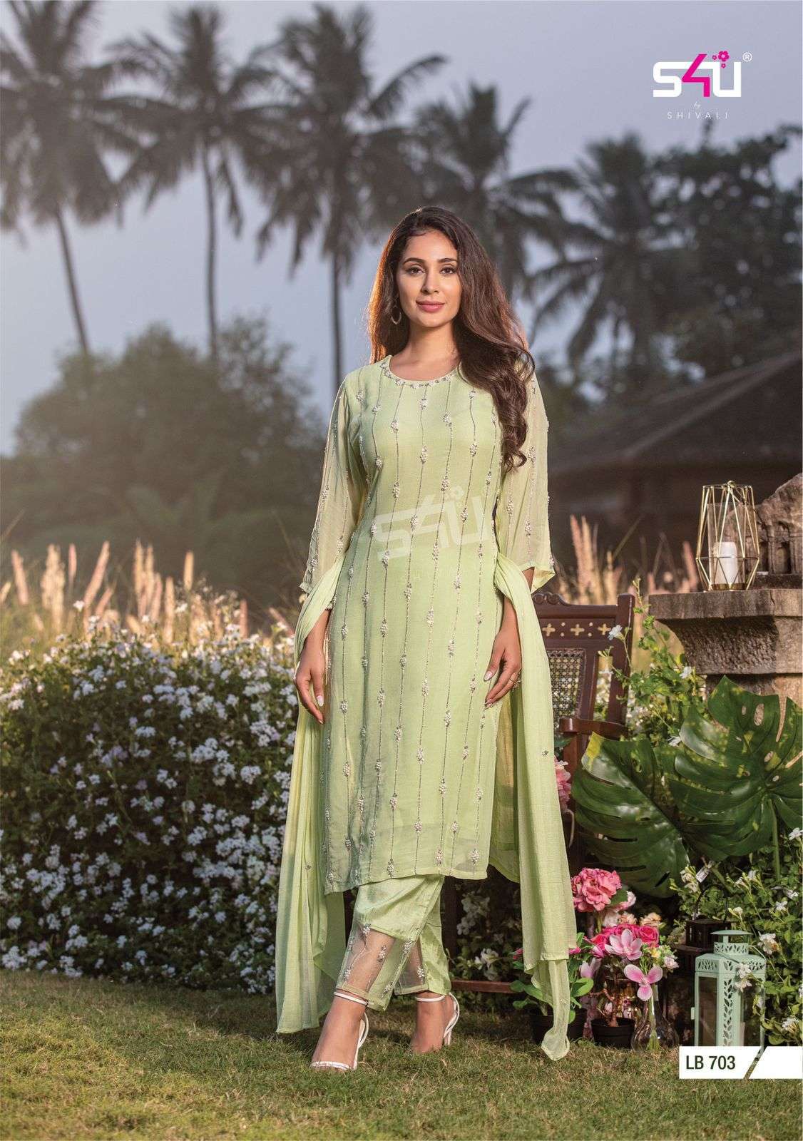 S4U LA BELLA VOL 7 GEORGETTE EMBROIDERY READYMADE HANDWORK SALWAR KAMEEZ WHOLESALE RATE IN SURAT - SAI DRESSES