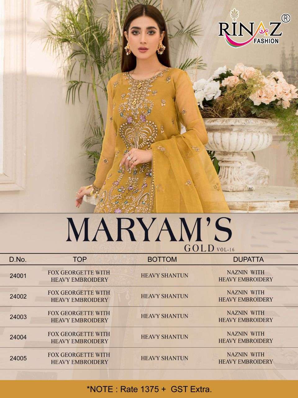SAI DRESSES  PRESENTS MARYAM GOLD VOL-16 WHOLESALE RATE IN SURAT - SAI DRESSES