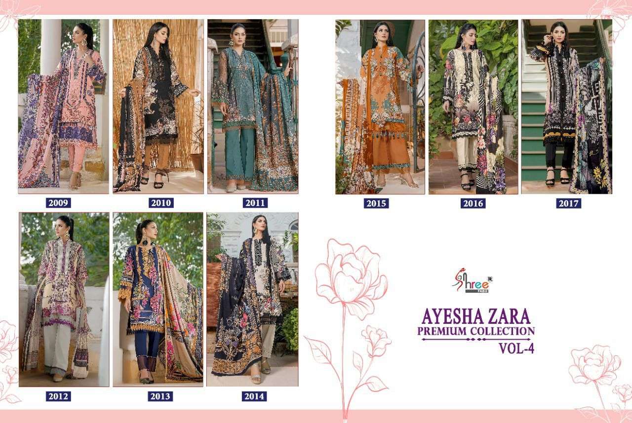 SHREE FABS PRESNETS AYESHA ZARA PREMIUM COLLECTION VOL-04 WHOLESALE RATE IN SURAT - SAI DRESSES 