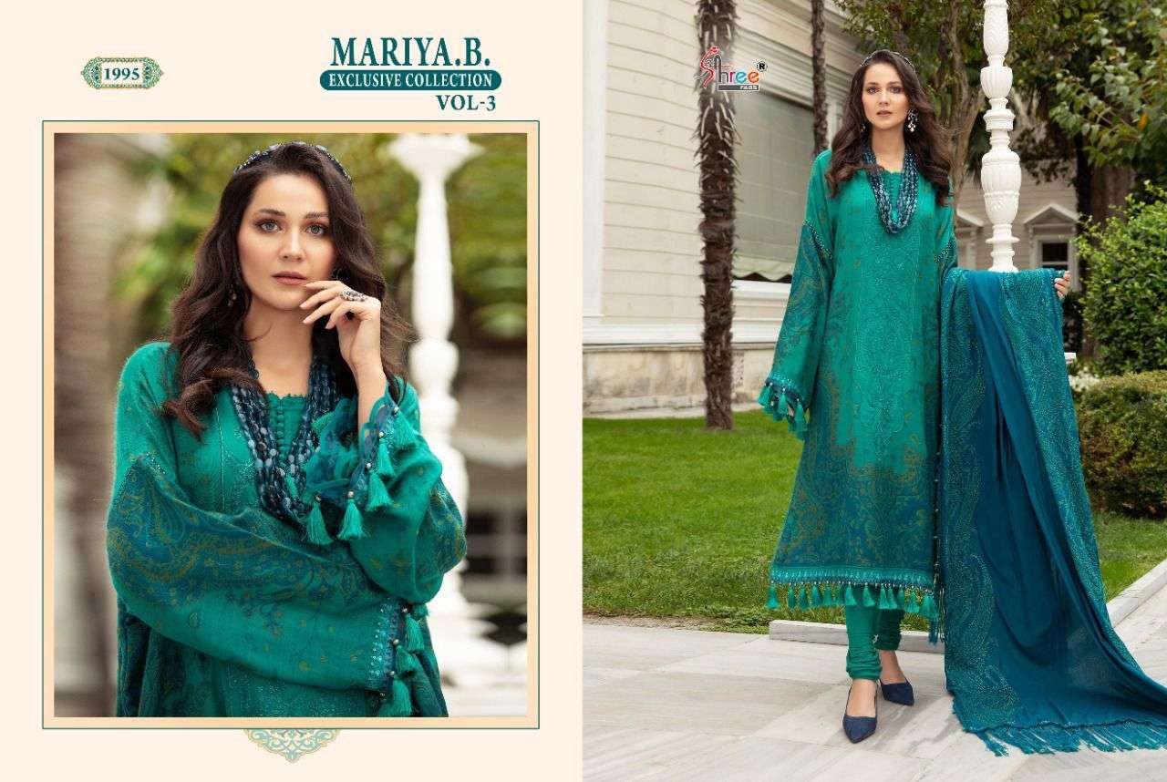 SHREE FABS PRESNETS MARIA B EXCLUSIVE COLLECTION VOL-03 PAKISTANI SUIT WHOLESALE RATE IN SURAT - SAI DRESSES