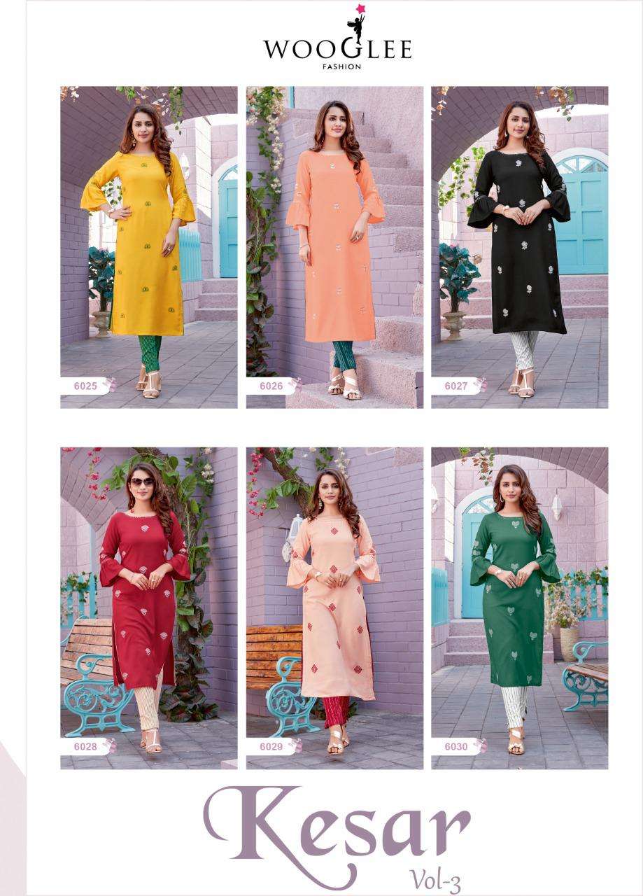 WOOGLEE MITTOO PRESENTS NEW CATALOG KESAR VOL-03 WHOLESALE RATE IN SURAT- SAI DRESSES