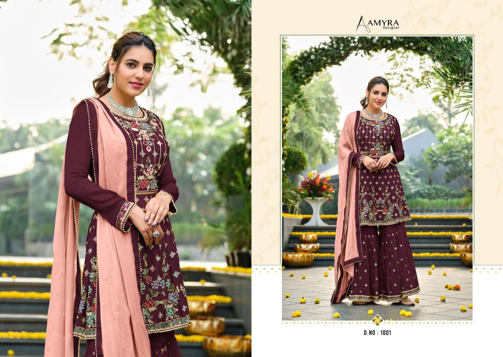 Aamyra Designer Kimaya 1001-1005 Series Party Wear Designer Suits Catalogue Wholesaler Surat- Sai Dresses